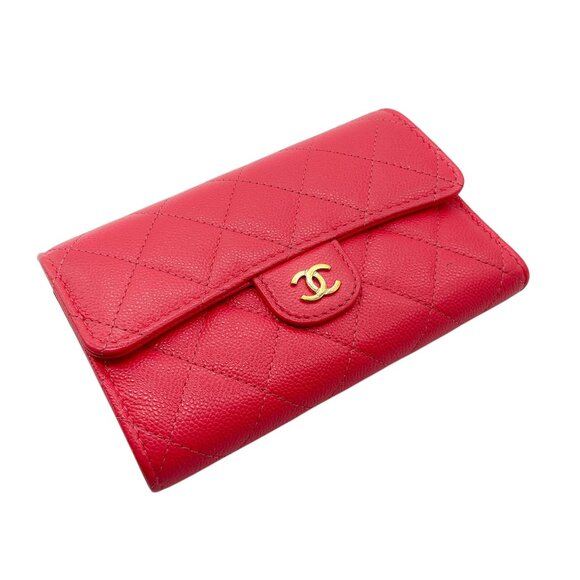 Chanel Pink Quilted Caviar Leather Timeless Wallet - Picture 6 of 16